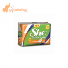 She Comfort Sanitary Napkin Select, Wings, Heavy Flow, XL, 6 U